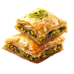Two pieces of pastry filled with nuts are placed together, ready for serving at a dessert gathering