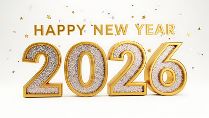 Bold Gold Glitter 2026 New Year Background Removal