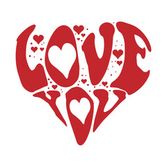 Red Heart Love silhouette