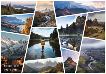 Photo Collage Grid Effect Mockup