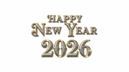 Vintage Style Gold and Silver 2026 New Year Cut-out