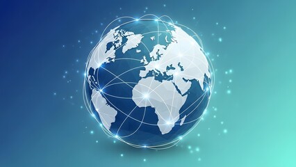 Digital Globe with Global Network Connections earth