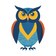 Fototapeta premium Wise owl abstract geometric portrait colorful vector art