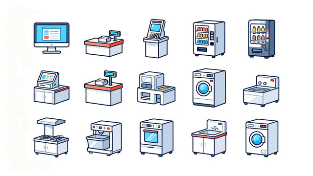 Set of electronic appliances and machines