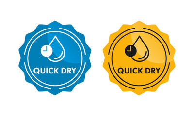 Quick dry badge logo design template illustration