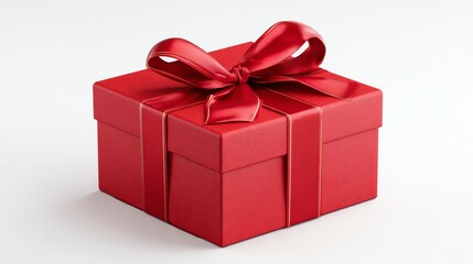 Wrapped in Red: A beautifully wrapped gift box, adorned with a vibrant red ribbon and bow, symbolizes anticipation and joy. The box, a beacon of generosity.