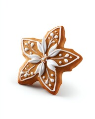 Gingerbread Star Delight: A beautifully decorated gingerbread cookie in the shape of a star, capturing the festive spirit and culinary artistry