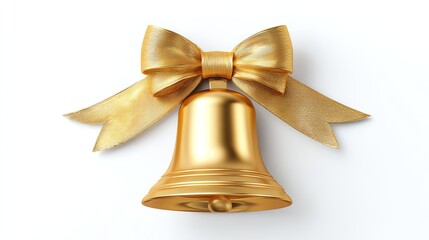Golden Bell: A shimmering, festive golden bell, complete with a beautifully tied bow, radiates elegance and joy. perfect for adding a touch of sophistication to any celebration.