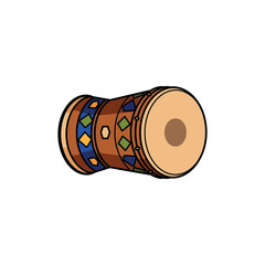 Colorful Cartoon Djembe Drum Illustration.