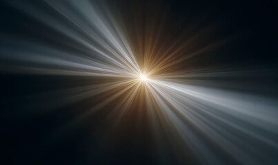 Obraz premium Radiant light streaks from a central point, illuminating the dark background.
