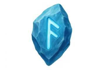 Ice rune stone with glowing futhark symbol
