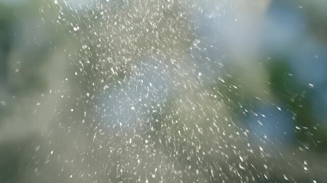 Water spray in motion
