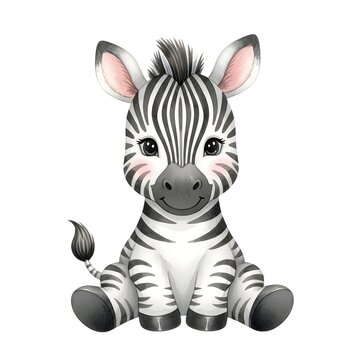 Adorable baby zebra sitting