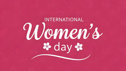 International women's day celebration with floral elements and typography