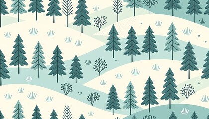 winter forest vector illustration