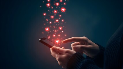 Social Media Engagement with Smartphone and Rising Digital Heart Icons Interaction