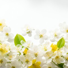 Soft Yellow and White Flowers Minimal Background