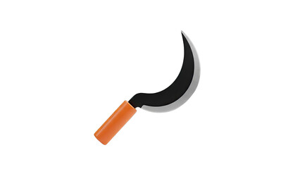 Sickle with orange handle