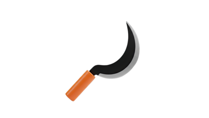 Sickle with orange handle