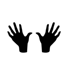 Fototapeta premium Silhouette of two hands raised in the air.