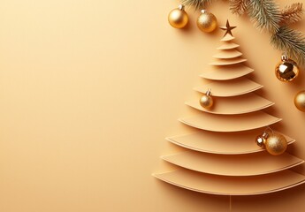 Eco-friendly decorations on a natural pine Christmas tree create a festive atmosphere.