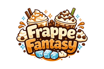 Frappe fantasy: whimsical coffee delights with cream, ice, and cinnamon sticks