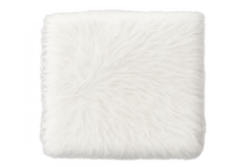 White soft fluffy fur texture isolated transparent background