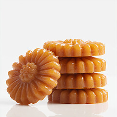 korean traditional honey cookie yakgwa, korean dessert yakgwa close up, traditional korean sweet pastry
