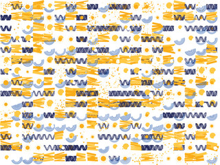 Vibrant wavy lines and dots pattern