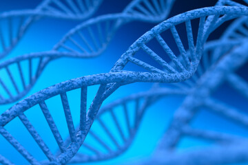 Concept of biochemistry with dna molecule. 3D illustration