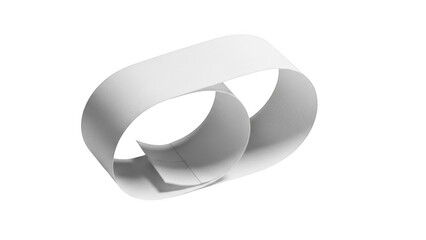 White paper ribbon twisted into a Mobius strip on a black background image