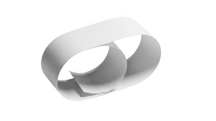 White paper ribbon twisted into a Mobius strip on a black background image