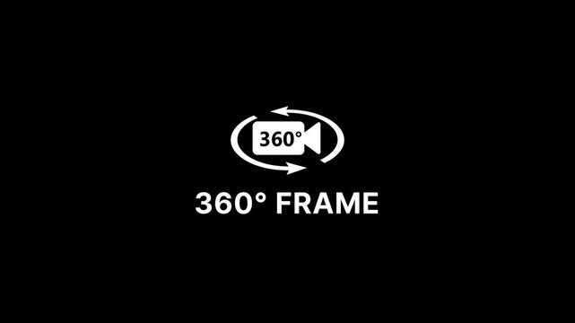 360 degree frame rotating camera symbol 360-degree view indicator circular arrow