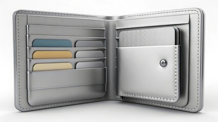 Modern Secure Wallet with Multiple Compartments and Layers Opened