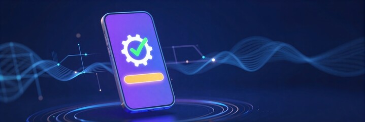 Technology sense mobile phone gear icon