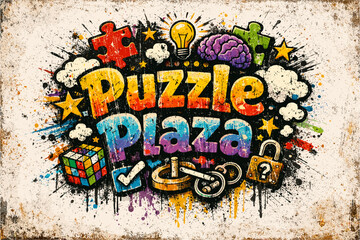 Colorful puzzle extravaganza with brain teasers and problem solving elements