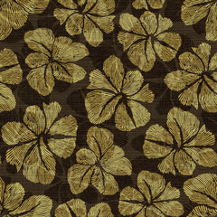 Abstract Textured Floral Seamless Pattern 