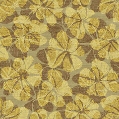 Abstract Textured Floral Seamless Pattern 