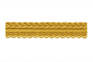 Golden braided ornamental trim design on transparent background