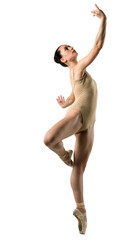 Elegant Ballerina Isolated on Transparent Background