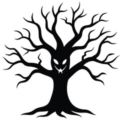 creepy tree vector icon