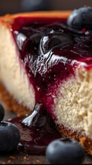 Delicious blueberry cheesecake dessert recipe with fresh blueberry topping