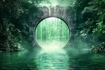 Explore a whimsical water-themed universe through a portal.