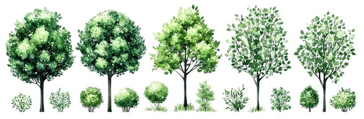 Side view design featuring artistic tree graphics for landscaping.