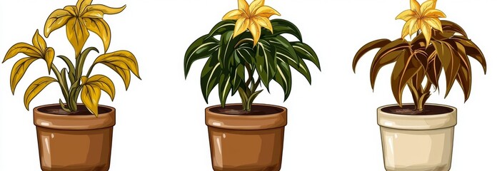 Visual representation of a flower transitioning from bloom to wither.