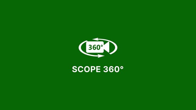360 degree scope on green background for virtual reality and panoramic projects