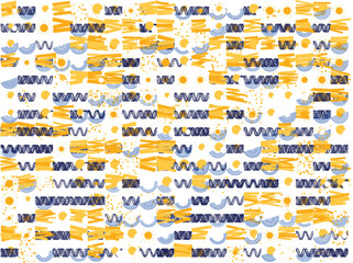 Vibrant geometric patterns with blue and yellow accents