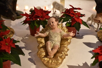 J&eacute;sus&nbsp;au&nbsp;berceau de la cr&egrave;che de No&euml;l	