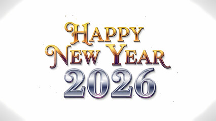 Gold and Silver Metallic 2026 Logo, Isolated Subject Cut-out