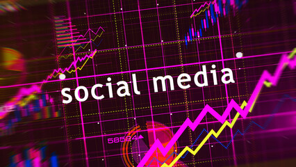 Social media charts and graphs diagram illustration